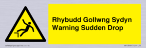 Rhybudd Gollwng Sydyn Warning Sudden Drop